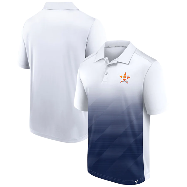 Men's Houston Astros White/Navy Iconic Parameter Sublimated Polo Men's Houston Astros White/Navy Iconic Parameter Sublimated Polo
